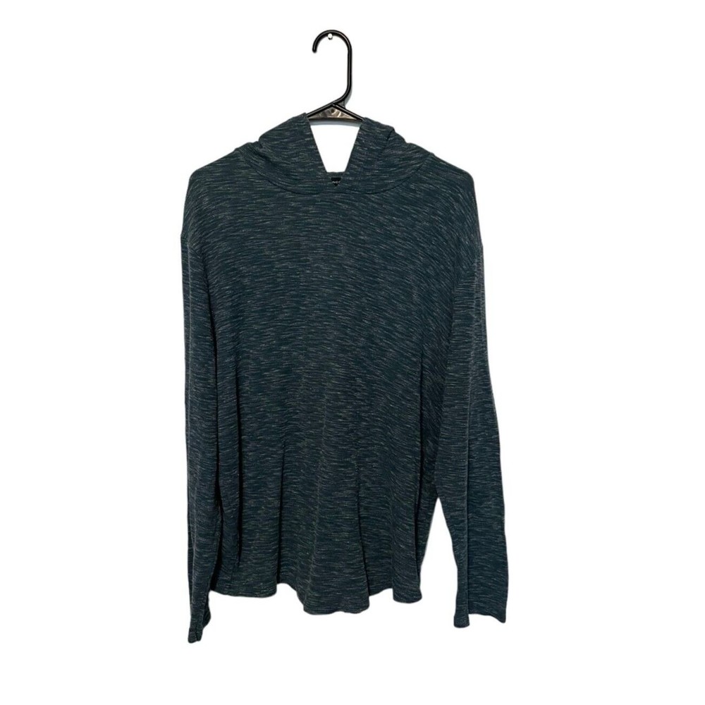 Vince Hoodie Mens Large Blue Knit Space Dyed Pullover Lightweight Casual Hood